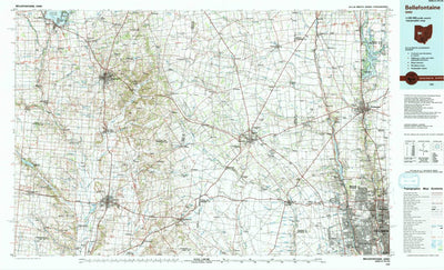 United States Geological Survey Bellefontaine, OH (1992, 100000-Scale) digital map