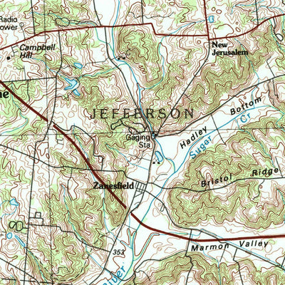 United States Geological Survey Bellefontaine, OH (1992, 100000-Scale) digital map