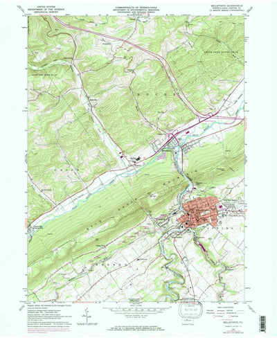 United States Geological Survey Bellefonte, PA (1962, 24000-Scale) digital map