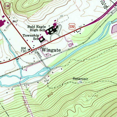 United States Geological Survey Bellefonte, PA (1962, 24000-Scale) digital map