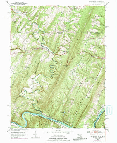 United States Geological Survey Bellegrove, MD-PA-WV (1951, 24000-Scale) digital map