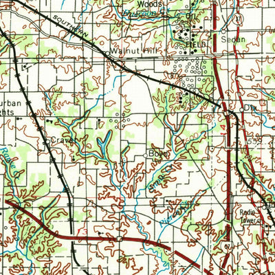 United States Geological Survey Belleville, IL-IN (1958, 250000-Scale) digital map