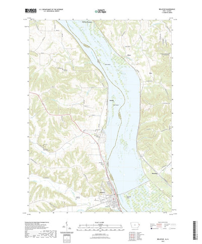 United States Geological Survey Bellevue, IA (2022, 24000-Scale) digital map