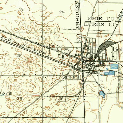 United States Geological Survey Bellevue, OH (1901, 62500-Scale) digital map