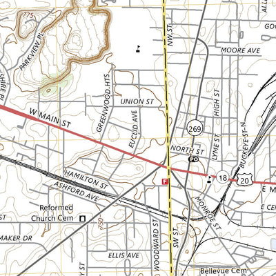 United States Geological Survey Bellevue, OH (2023, 24000-Scale) digital map
