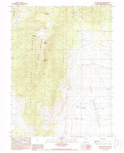 United States Geological Survey Bellevue Peak, NV (1990, 24000-Scale) digital map