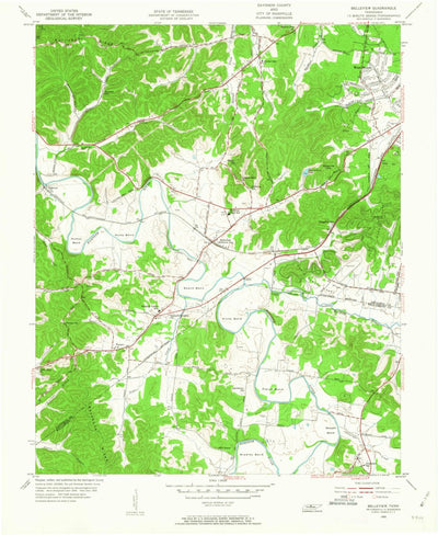 United States Geological Survey Bellevue, TN (1955, 24000-Scale) digital map