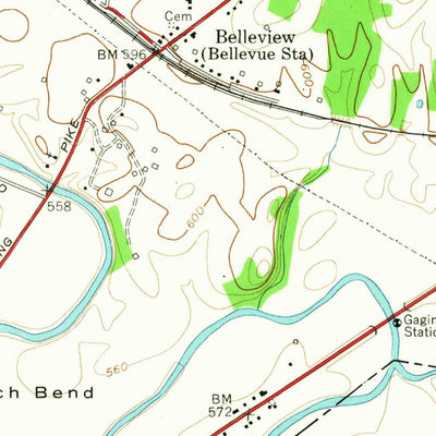 United States Geological Survey Bellevue, TN (1955, 24000-Scale) digital map