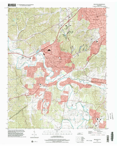 United States Geological Survey Bellevue, TN (1997, 24000-Scale) digital map