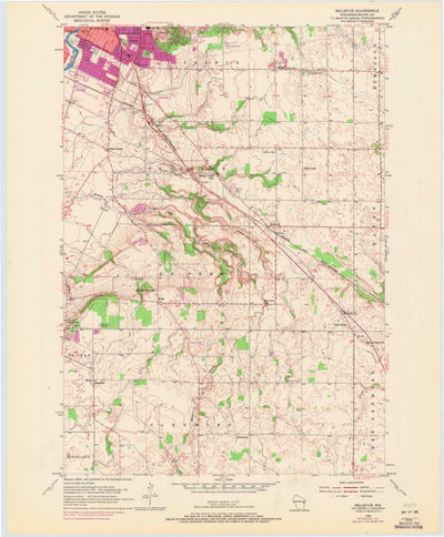 United States Geological Survey Bellevue, WI (1954, 24000-Scale) digital map