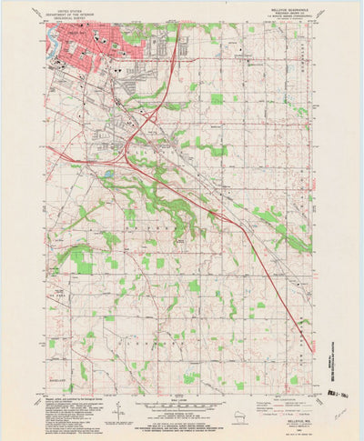 United States Geological Survey Bellevue, WI (1982, 24000-Scale) digital map