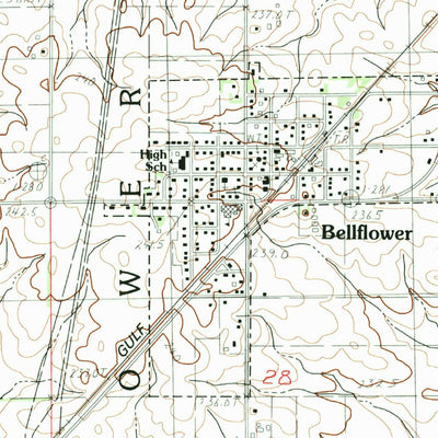United States Geological Survey Bellflower, IL (1983, 24000-Scale) digital map