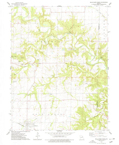 United States Geological Survey Bellflower North, MO (1973, 24000-Scale) digital map