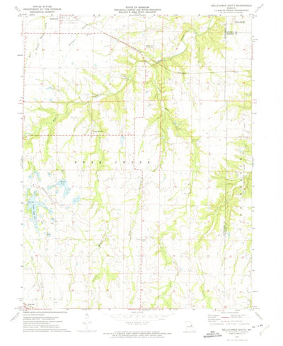 United States Geological Survey Bellflower South, MO (1973, 24000-Scale) digital map