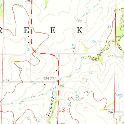United States Geological Survey Bellflower South, MO (1973, 24000-Scale) digital map