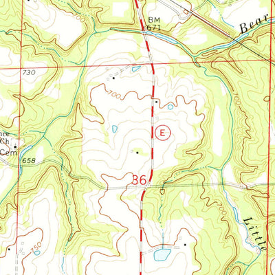 United States Geological Survey Bellflower South, MO (1973, 24000-Scale) digital map