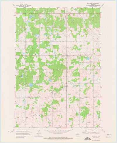 United States Geological Survey Bellinger, WI (1973, 24000-Scale) digital map