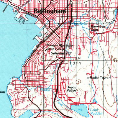 United States Geological Survey Bellingham, WA (1975, 100000-Scale) digital map