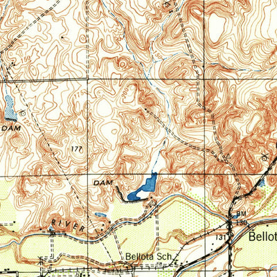 United States Geological Survey Bellota, CA (1939, 62500-Scale) digital map