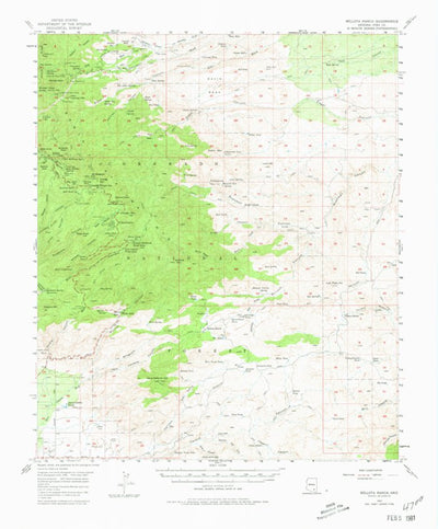United States Geological Survey Bellota Ranch, AZ (1957, 62500-Scale) digital map