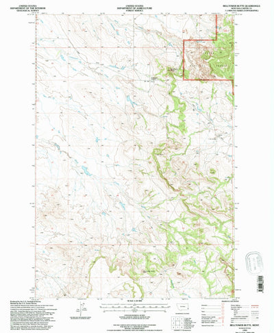 United States Geological Survey Belltower Butte, MT (1993, 24000-Scale) digital map