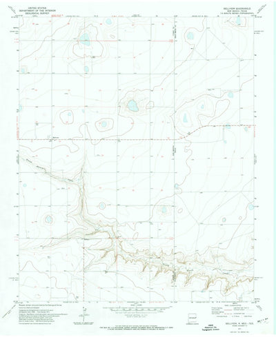 United States Geological Survey Bellview, NM-TX (1971, 24000-Scale) digital map