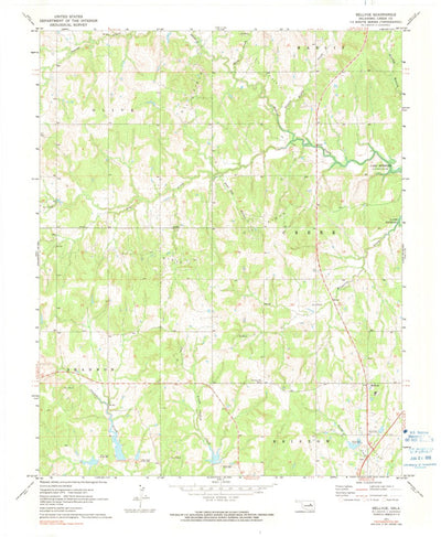 United States Geological Survey Bellvue, OK (1971, 24000-Scale) digital map