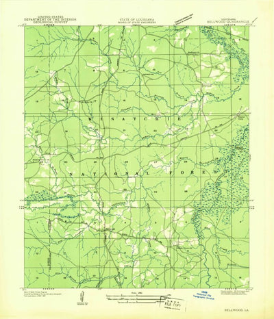 United States Geological Survey Bellwood, LA (1937, 31680-Scale) digital map