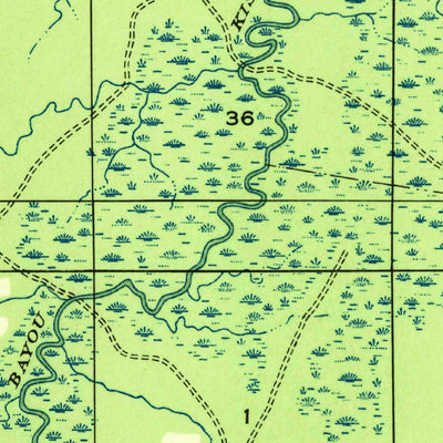 United States Geological Survey Bellwood, LA (1937, 31680-Scale) digital map
