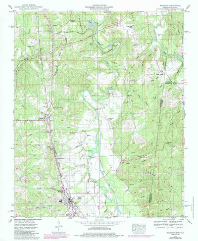 United States Geological Survey Belmont, MS-AL (1950, 24000-Scale) digital map