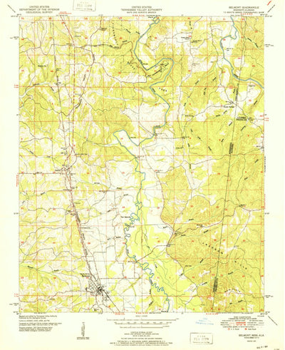 United States Geological Survey Belmont, MS-AL (1951, 24000-Scale) digital map
