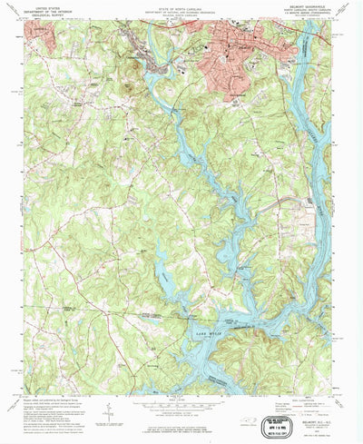 United States Geological Survey Belmont, NC-SC (1973, 24000-Scale) digital map