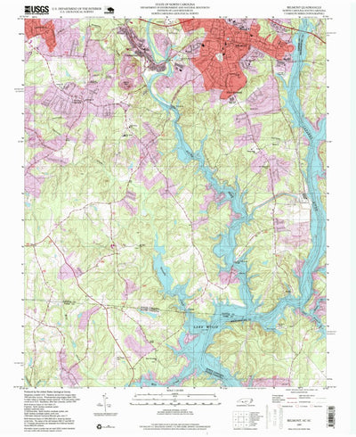 United States Geological Survey Belmont, NC-SC (1997, 24000-Scale) digital map