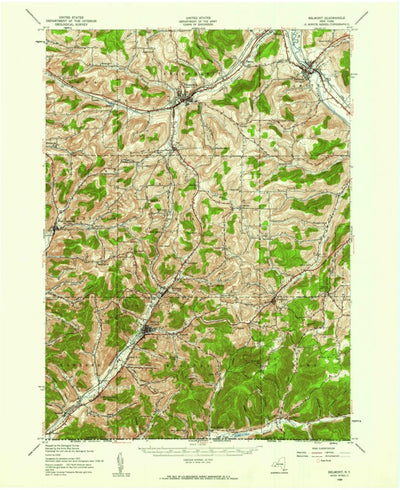 United States Geological Survey Belmont, NY-PA (1939, 62500-Scale) digital map