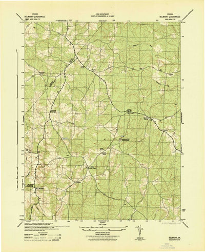 United States Geological Survey Belmont, VA (1942, 31680-Scale) digital map