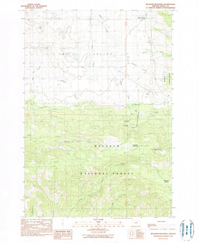 United States Geological Survey Belshaw Meadows, OR (1990, 24000-Scale) digital map