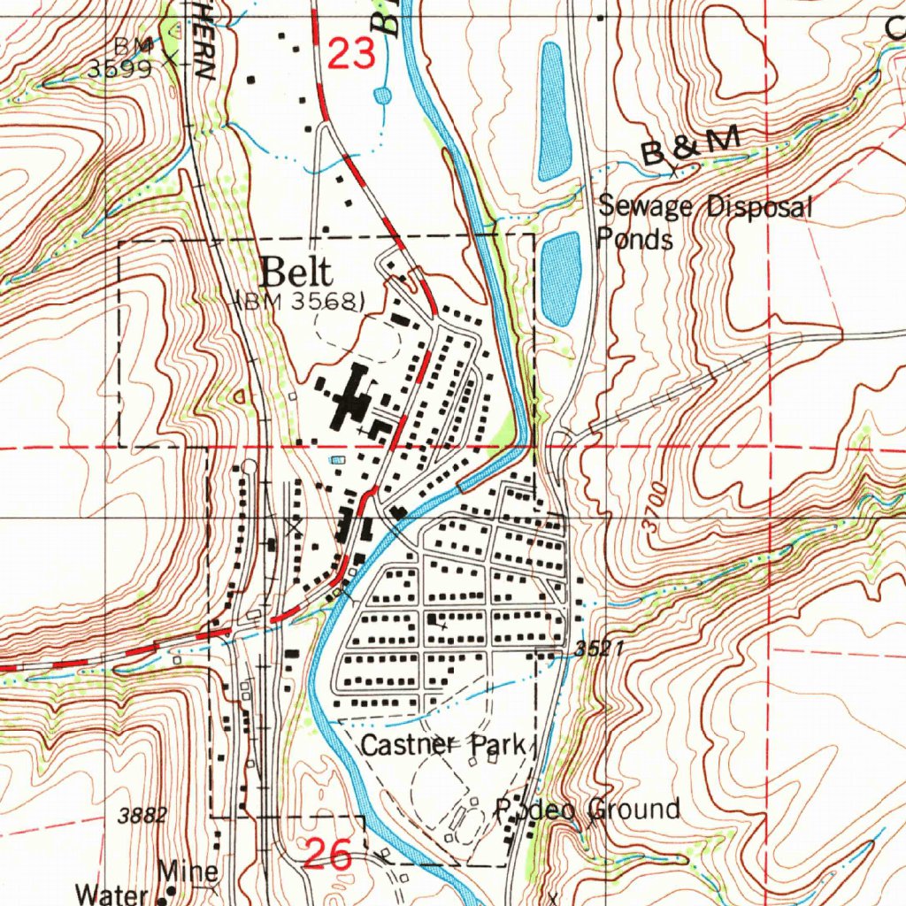 Nelt Mapa Belt, MT (1982, 24000-Scale) Map by United States Geological Survey ...