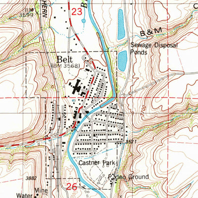 United States Geological Survey Belt, MT (1982, 24000-Scale) digital map