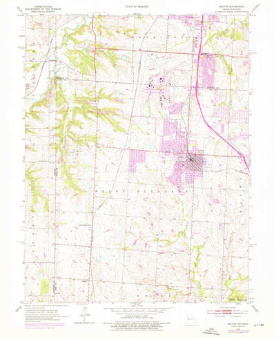 United States Geological Survey Belton, MO-KS (1953, 24000-Scale) digital map