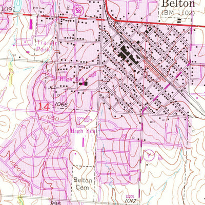United States Geological Survey Belton, MO-KS (1953, 24000-Scale) digital map
