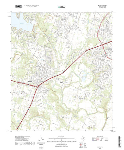 United States Geological Survey Belton, TX (2022, 24000-Scale) digital map