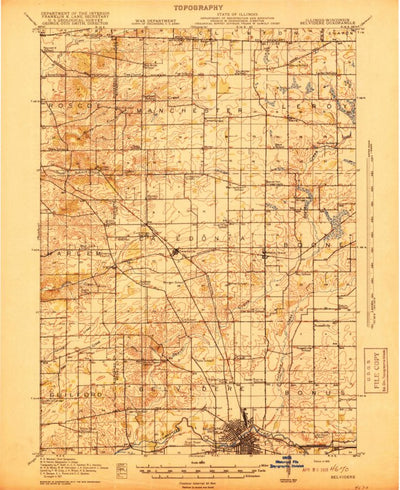 United States Geological Survey Belvidere, IL-WI (1918, 62500-Scale) digital map