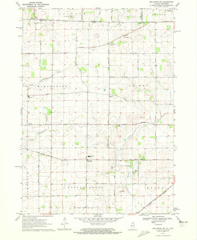 United States Geological Survey Belvidere NE, IL-WI (1970, 24000-Scale) digital map