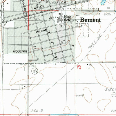 United States Geological Survey Bement, IL (1983, 24000-Scale) digital map