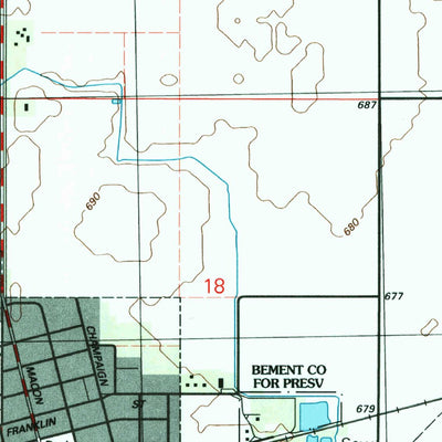 United States Geological Survey Bement, IL (1998, 24000-Scale) digital map