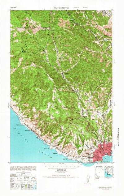 United States Geological Survey Ben Lamond, CA (1943, 62500-Scale) digital map