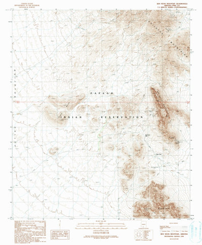 United States Geological Survey Ben Nevis Mountain, AZ (1990, 24000-Scale) digital map
