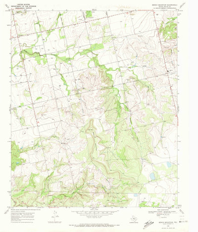 United States Geological Survey Bench Mountain, TX (1969, 24000-Scale) digital map