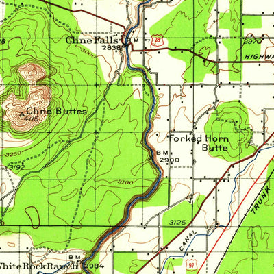 United States Geological Survey Bend, OR (1929, 125000-Scale) digital map
