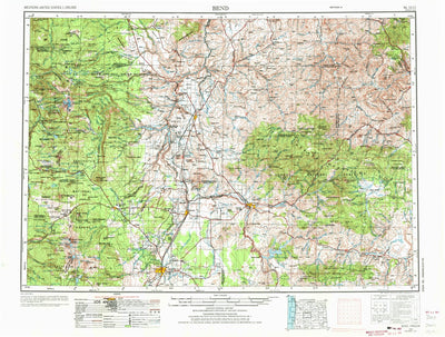 United States Geological Survey Bend, OR (1955, 250000-Scale) digital map